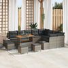 vidaXL Tuin Sofa Set met kussen 13 pcs Licht Grijs en Donker Grijs