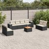 vidaXL 9-delige Loungeset met kussens poly rattan zwart