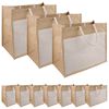 vidaXL Jute handtassen met zak 10 Natuurlijk en Wit 42 x 33 x 19 cm