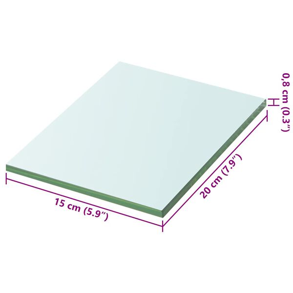 vidaXL Schappen 2 st 20x15 cm glas transparant