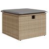 vidaXL 4-delige Loungeset met kussens poly rattan gemengd beige