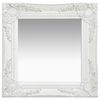 vidaXL Wandspiegel barok stijl 40x40 cm wit