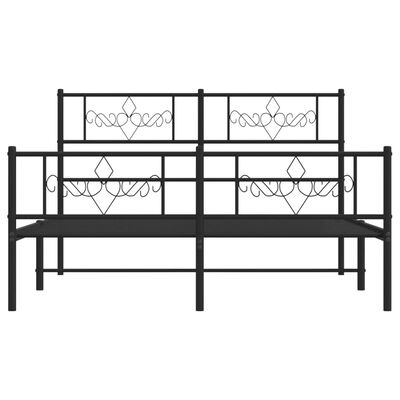 vidaXL Bedframe met hoofd- en voeteneinde metaal zwart 120x200 cm