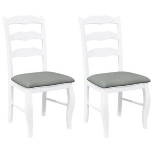 vidaXL Eetkamerstoelen met kussens 2 stuks wit massief hout rubber
