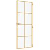 vidaXL Binnendeur smal 83x201,5 cm gehard glas en aluminium goudkleur