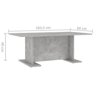 vidaXL Salontafel 103,5x60x40 cm spaanplaat betongrijs