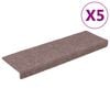 vidaXL Trapmatten Zelfklevend 5 stuks 65x21x4 cm lichtbruin Rechthoekige Rand