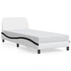 vidaXL Bedframe "Dover" kunstleer wit en zwart 90x200 cm