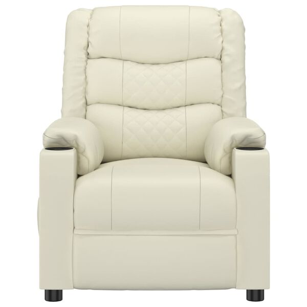 vidaXL Massagestoel kunstleer crèmekleurig