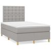 vidaXL Boxspring met matras en LED stof lichtgrijs 120x190 cm