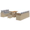 vidaXL Tuin Sofa Set 10 st Beige poly rattan