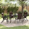 vidaXL Tuin eettafelset 5 pcs Bruin Gepoedercoat staal