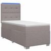 vidaXL Boxspringbed met matras met hoofdeinde Taupe 90 x 190 cm Stof
