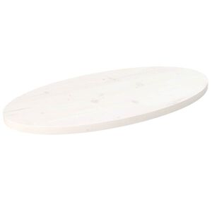 vidaXL Tafelblad ovaal 70x35x2,5 cm massief grenenhout wit