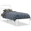 vidaXL Bedframe met hoofdbord zonder matras metaal wit 75x190 cm