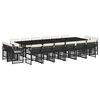 vidaXL 17-delige Tuinset met kussens poly rattan zwart