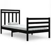 vidaXL Bedframe massief hout zwart 90x190 cm