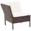 vidaXL 6-delige Loungeset met kussens poly rattan bruin