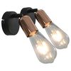 vidaXL Spotlights 2 st met filament peren 2 W E27 zwart en koper