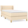 vidaXL Boxspring met matras stof cr&egrave;mekleurig 90x200 cm