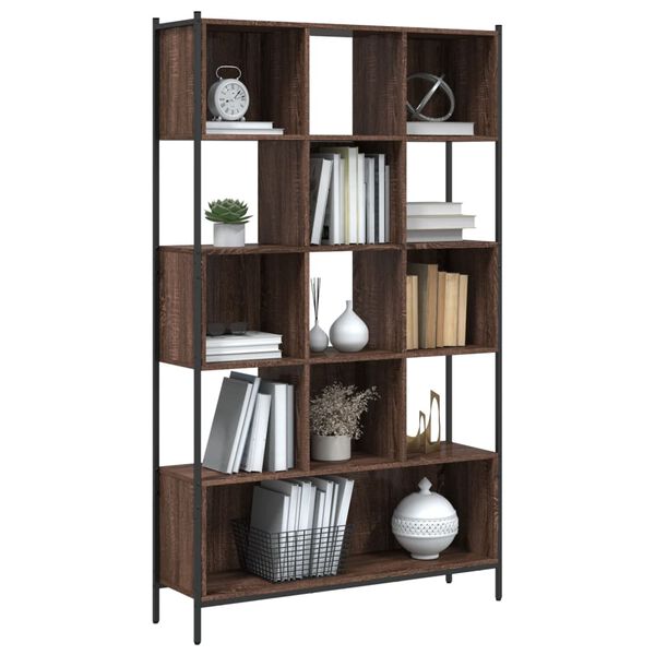 vidaXL Boekenkast 102x28x172 cm bewerkt hout bruin eikenkleur