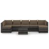 vidaXL 8-delige Loungeset met kussens grijs ge&iuml;mpregneerd hout