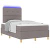vidaXL LED Box Spring Bed met matras Taupe 120 x 190 cm Stof