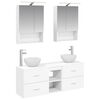 vidaXL Badkamerkastenset 5 pcs Wit 50 x 14,5 x 70 cm Bewerkt hout