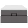 vidaXL Ottoman bed met matras 90x190cm kunstleer grijs