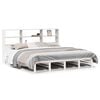 vidaXL Bed met boekenkast zonder matras massief hout wit 180x200 cm