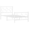 vidaXL Bedframe met hoofd- en voeteneinde metaal wit 90x190 cm