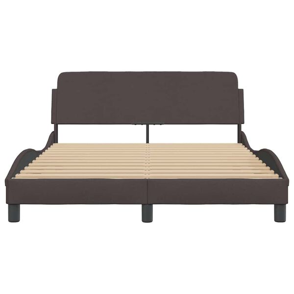 vidaXL Bedframe "Dover" stof donkerbruin 140x190 cm