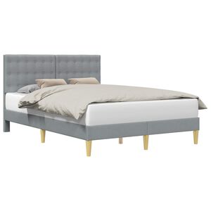 vidaXL Bedframe met hoofdeinde Lichtgrijs 140 x 200 cm Stof