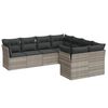 vidaXL 8-delige Loungeset met kussens poly rattan lichtgrijs