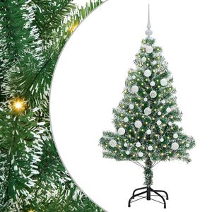 vidaXL Kunstmatige Kerstboom Sneeuw Gevlochten met LED Licht 120 cm