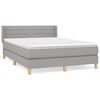 vidaXL Boxspring met matras stof lichtgrijs 140x200 cm