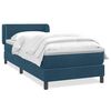 vidaXL Boxspring met matras fluweel donkerblauw 90x210 cm