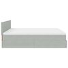 vidaXL Ottoman bed met matrassen en LED's 180x200cm fluweel lichtgrijs