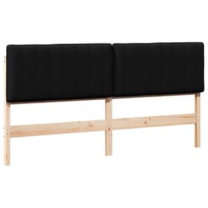 vidaXL Gestoffeerd hoofdbord Bruin en zwart 200 cm Massief grenenhout