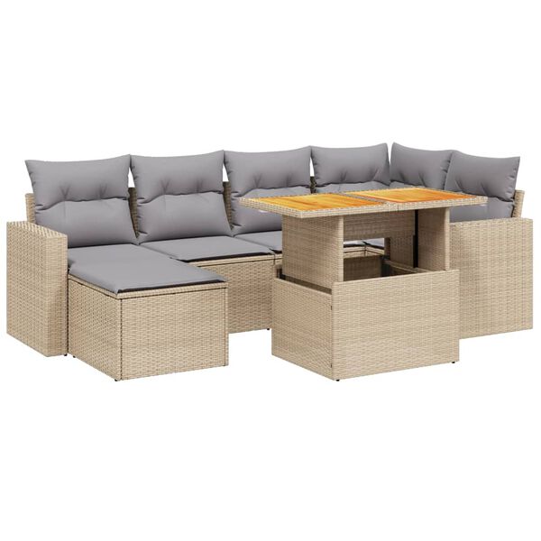 vidaXL 11-delige Loungeset met kussens poly rattan grijs
