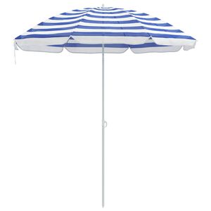 vidaXL Tuinparasol 170T polyester Blauw en Wit