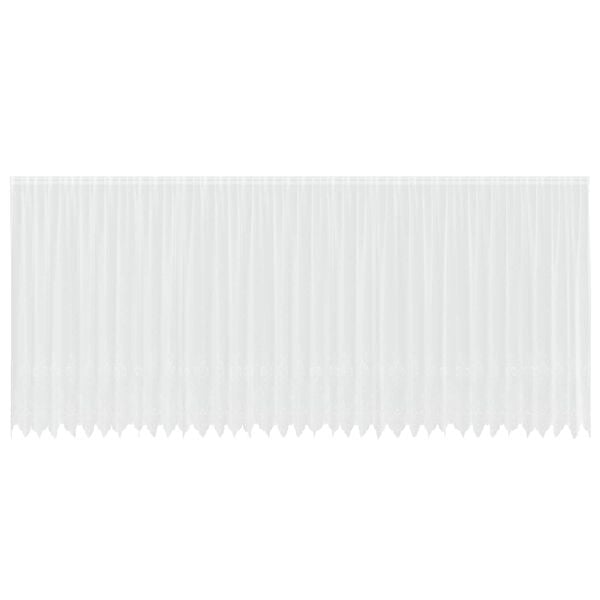 vidaXL Kantgordijn met gordijnen Bloemen Wit 245 x 900 cm Polyester