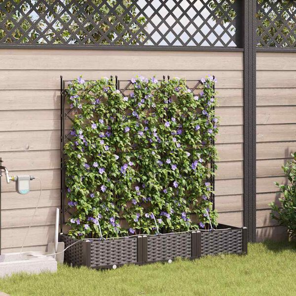 vidaXL Tuin Bloempot 3 pcs Bruin Staal