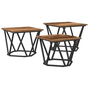 vidaXL Salontafel 3 st Oud Hout 50 x 50 x 40 cm
