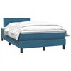 vidaXL Boxspring met matras fluweel donkerblauw 120x220 cm