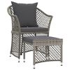 vidaXL 2-delige Loungeset met kussens poly rattan grijs