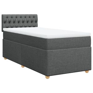vidaXL Boxspring met matras stof donkergrijs 80x200 cm