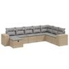vidaXL 8-delige Loungeset met kussens poly rattan gemengd beige