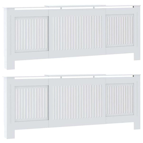 vidaXL Radiatorafdekking 2 pcs Wit 205 x 20,5 x 81,5cm Bewerkt hout