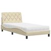 vidaXL Bed met matras stof cr&egrave;mekleurig 100x200 cm